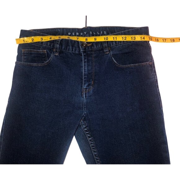 PERRY ELLIS -MENS JEANS STRAIGHT LEG DARK WASH JEANS SIZE 30X30 - Picture 5 of 10